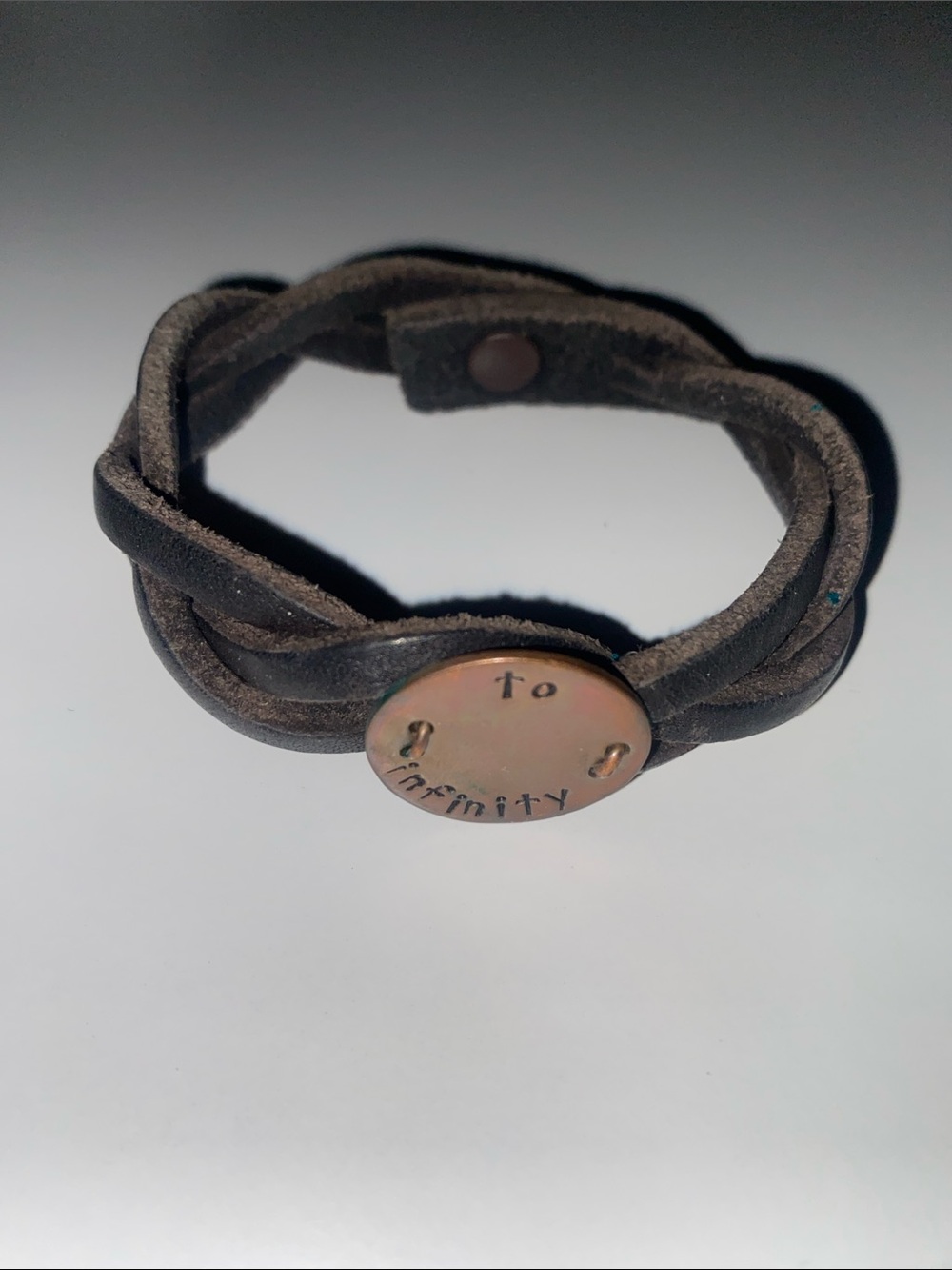 To Infinity Brown Leather Wrap Bracelet